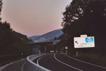 Camino along freeway